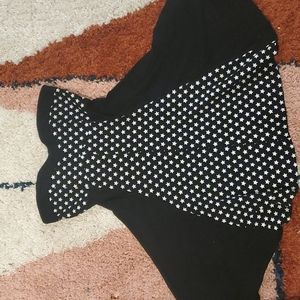 Royal Bones Super Stretchy Strapless Dress Black with White Stars Fit & Flare